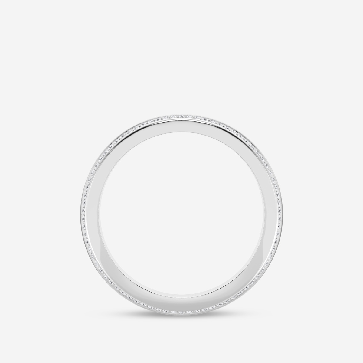 Additional Image 1 for  1/2 ctw Round Lab Grown Diamond 4mm Beveled Edge Satin Finish Eternity Band
